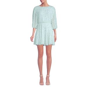 Alice and Olivia Palmira Sequined Light Blue Size 4 Mini Dress